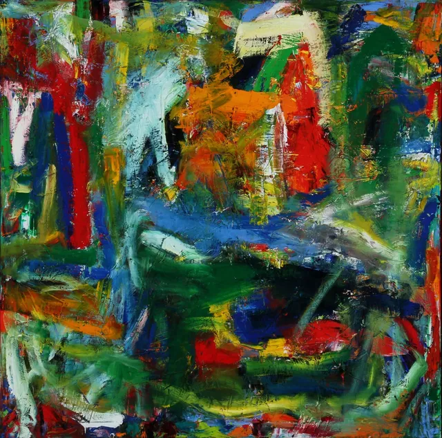 Erling Leick. 'Him with the trumpet', olie på lærred