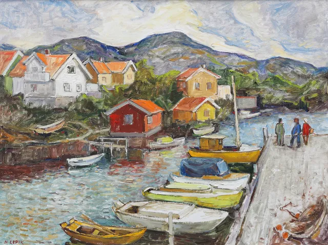 HUGO LEPIK. olja på duk, "Rönnäng", signerad H Lepik.