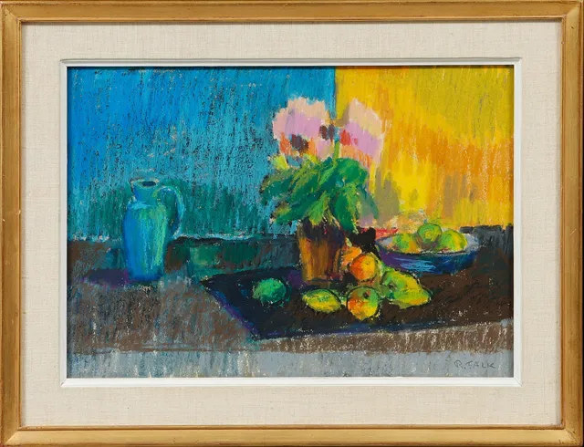 RAGNAR FALK. Stilleben, pastell, signerad.