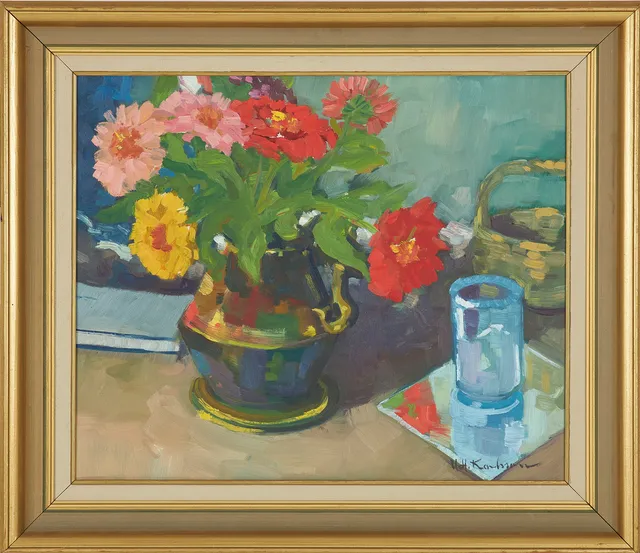 UNO HUBERT KARLSSON. Stilleben, olja på duk, signerad.