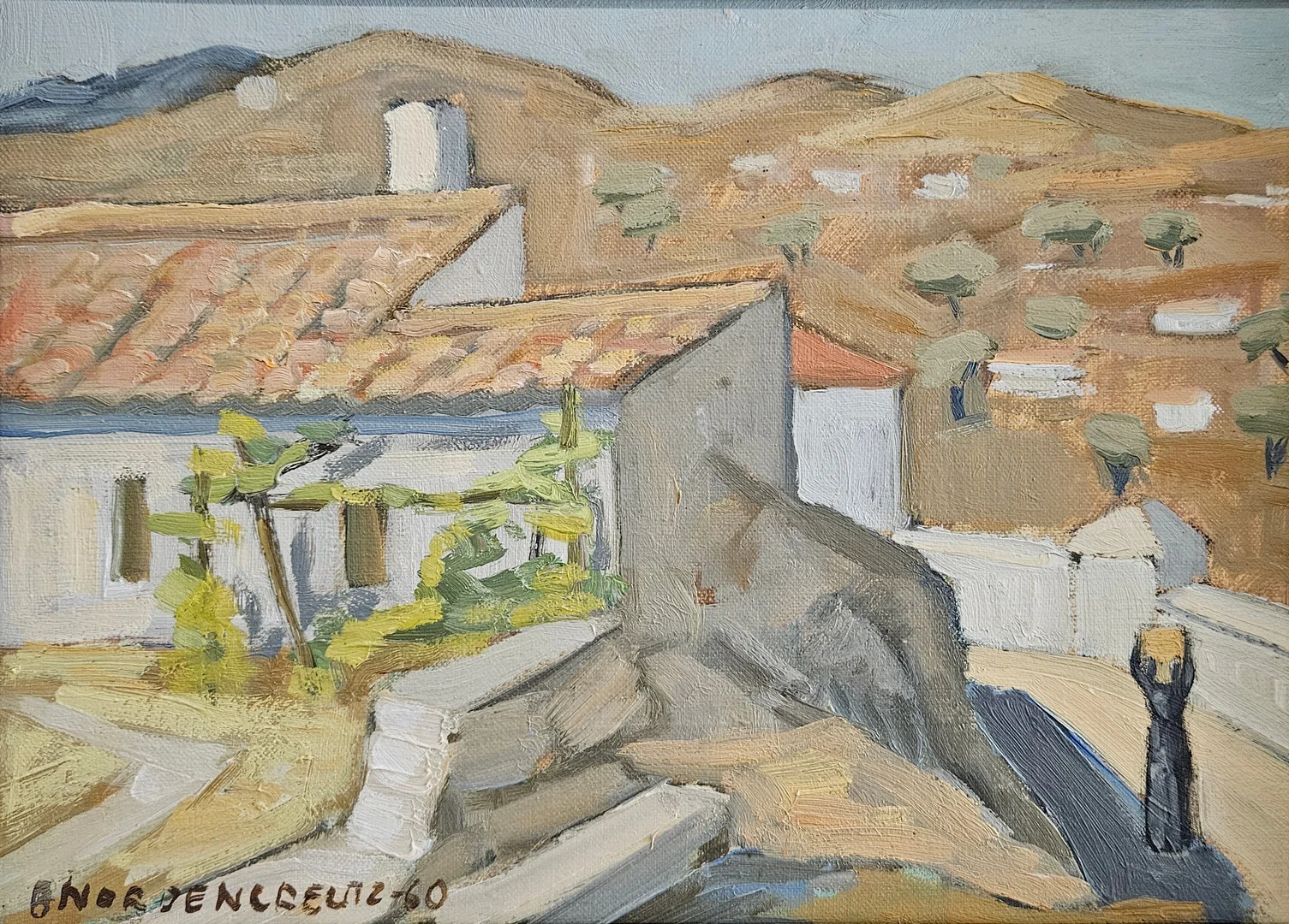 BRITA NORDENCREUTZ. Olja på duk, signerad B. Nordencreutz och daterad -60. — Paintings — Auktionshuset Thörner & Ek