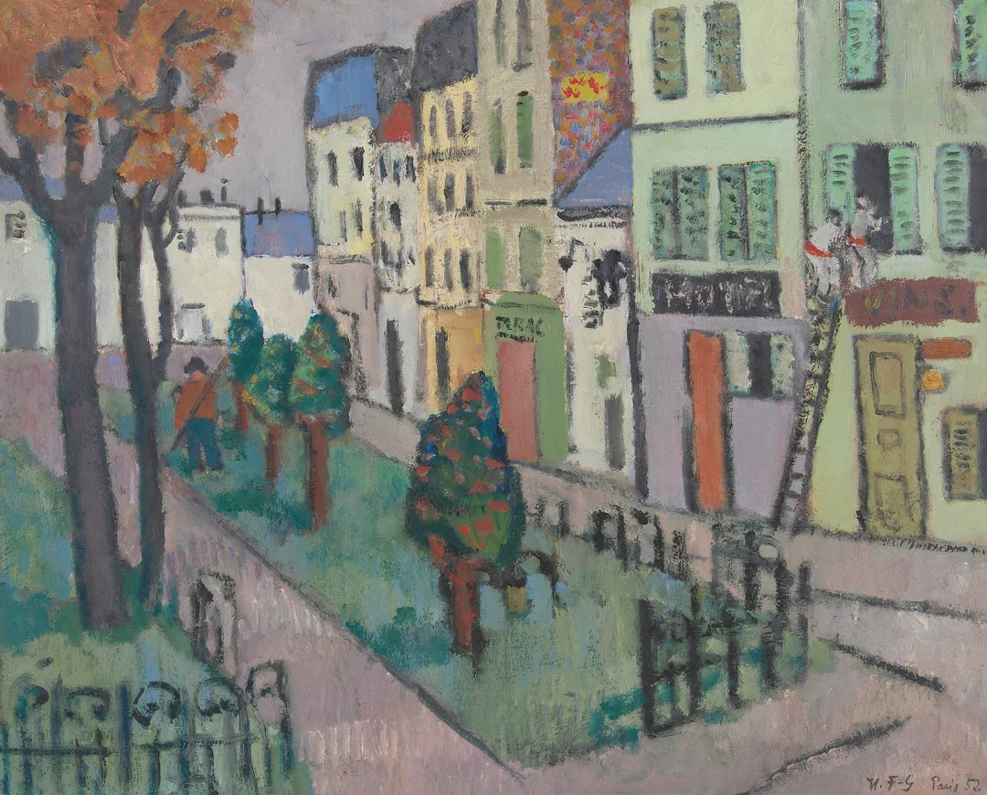 Finne-Grønn, Hans — Byinteriør, 1952 — Kunst/Maleri — Blomqvist