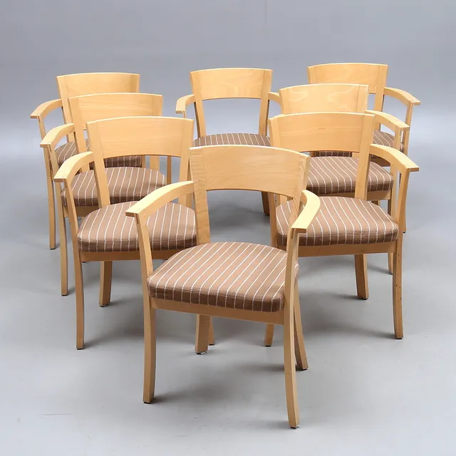 KARMSTOLAR, 8 st, Åke Axelsson, Gärsnäs, modell S-233.