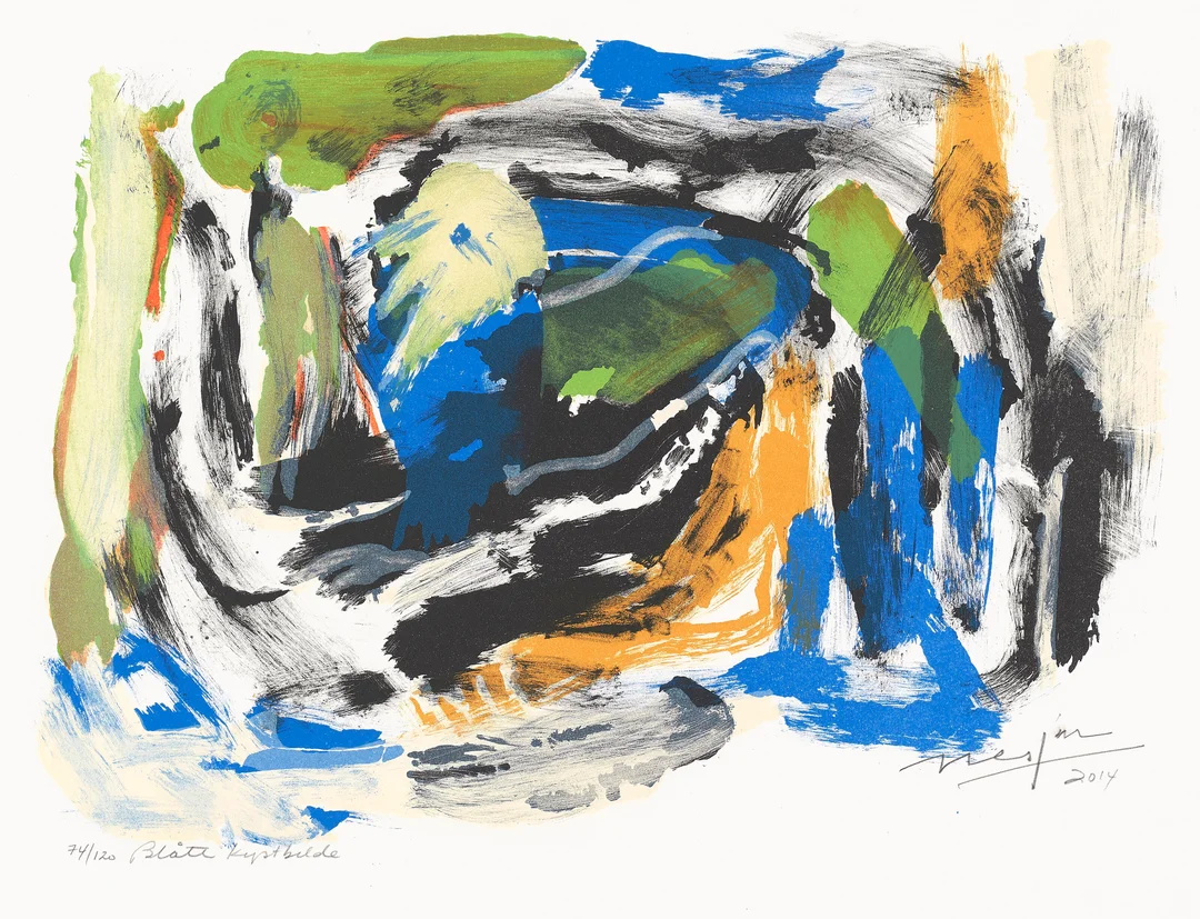 Nesjar, Carl — "Blått kystbilde" 2014 — Kunst/Grafikk — Blomqvist