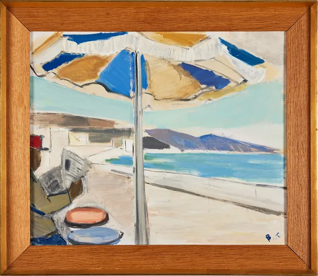 BRITA AF KLERCKER. Rivierabild, olja på duk, 45,5 x 54,5 cm.
