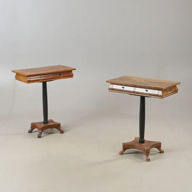 SIDOBORD, 1 par, mahogny med svärtad fot, empirestil.