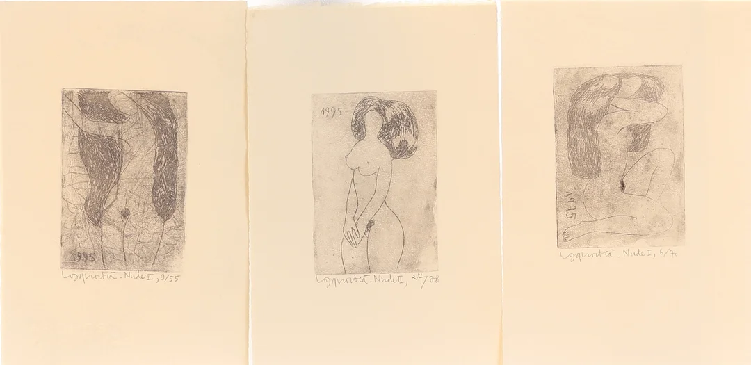 CONG QUOC HA. Etsningar, 3 stycken, "Nude I-III", signerade och numrerade. — Engravings & Prints — RA Auktionsverket Norrköping