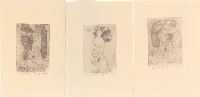 CONG QUOC HA. Etsningar, 3 stycken, "Nude I-III", signerade och numrerade.