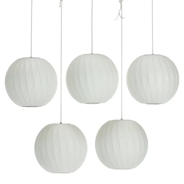 George Nelson. Five pendants, model Bubble Lamp Small (5)