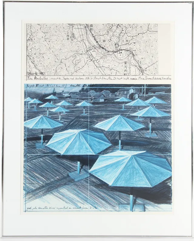 CHRISTO & JEANNE CLAUDE. Tryck, The Umbrellas (Joint Project for Japan and Western USA).