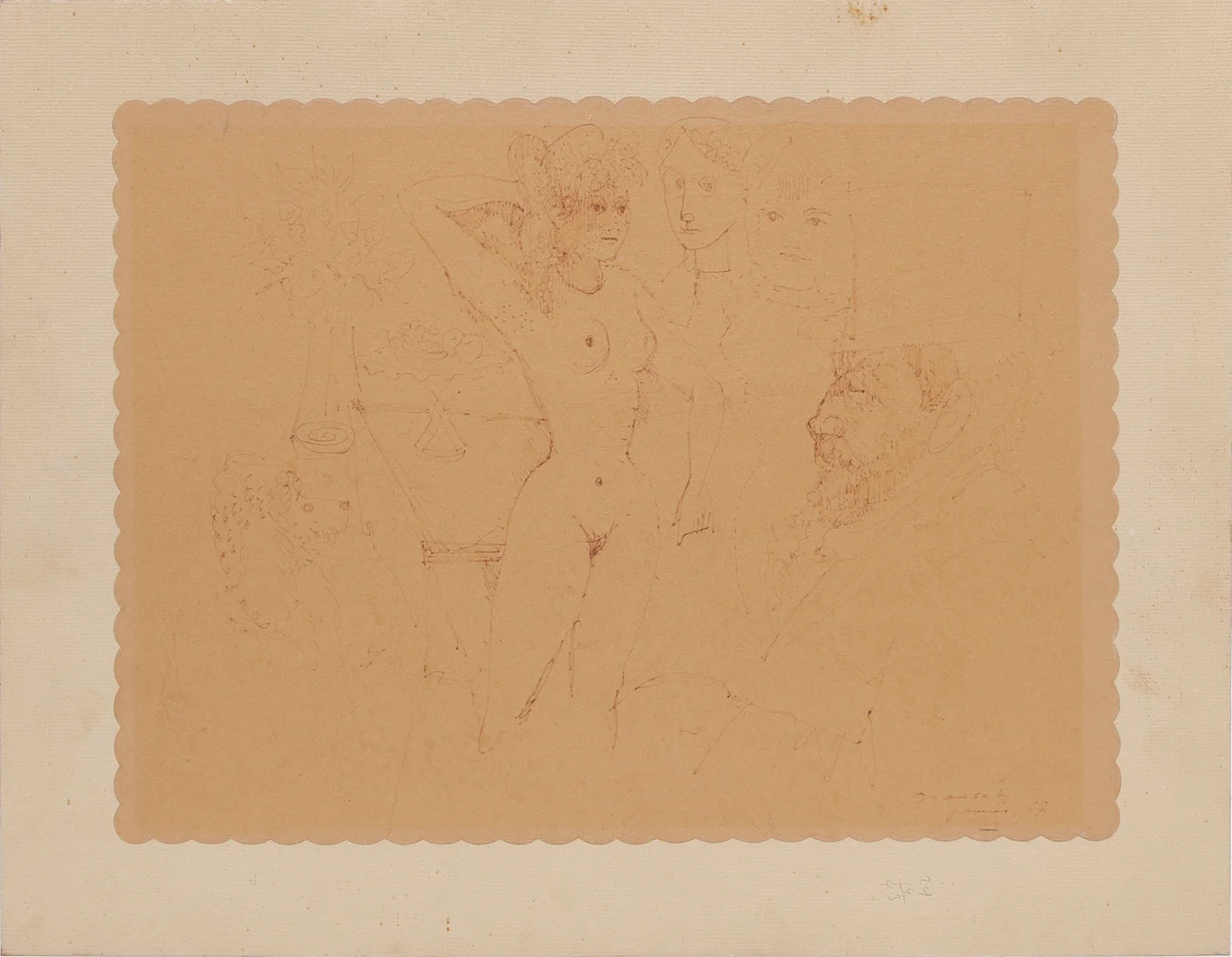EMILI GRAU SALA. Indoor scene. — Drawings — Balclis