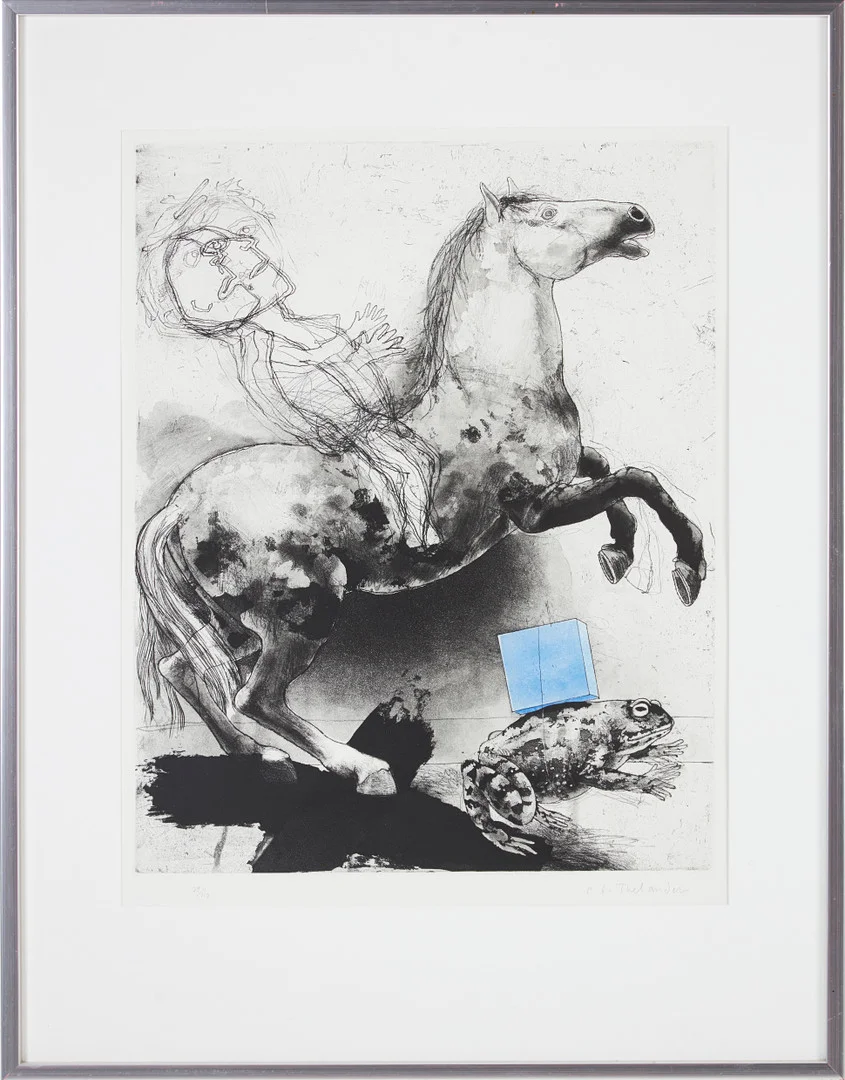 PER GUNNAR THELANDER. Groda med kub. — Engravings & Prints — Stockholms Auktionsverk Magasin 5