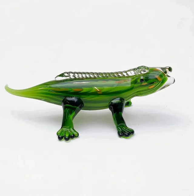 REPTIL EN CRISTAL SOPLADO DE MURANO.