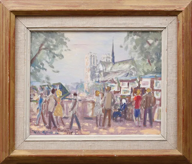 WILHELM SJÖHOLM. Paris, olja på duk, signerad.