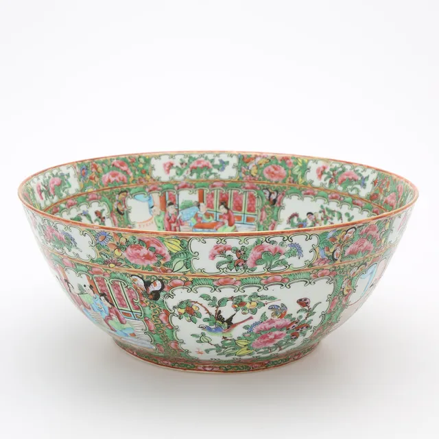 BÅLSKÅL, porslin, Kanton, Kina, 1800-talets andra hälft.