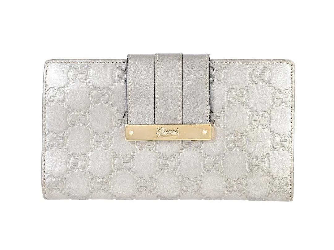PLÅNBOK, GUCCI, GG Long Wallet, GG guccissima guldfärgat, guldfärgade beslag, 18x11 cm, kort, mynt, sedel. — Accessoarer/Plånböcker — Kaplans