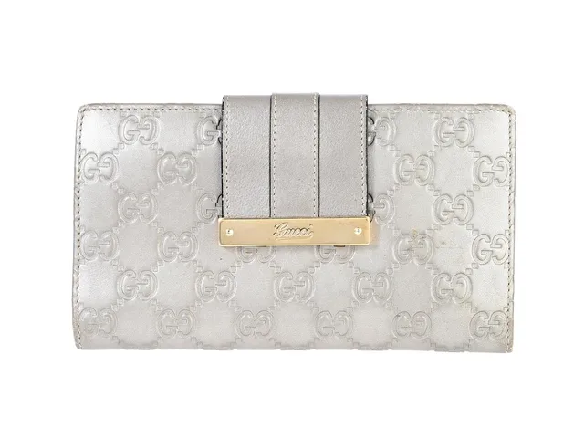 PLÅNBOK, GUCCI, GG Long Wallet, GG guccissima guldfärgat, guldfärgade beslag, 18x11 cm, kort, mynt, sedel.