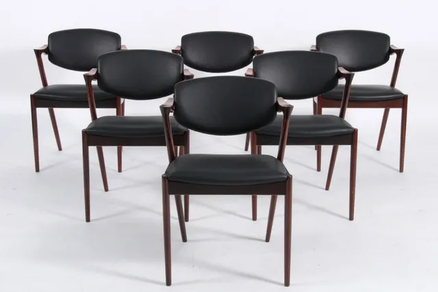 Kai Kristiansen. Six rosewood lounge chairs, Model 42 (6)