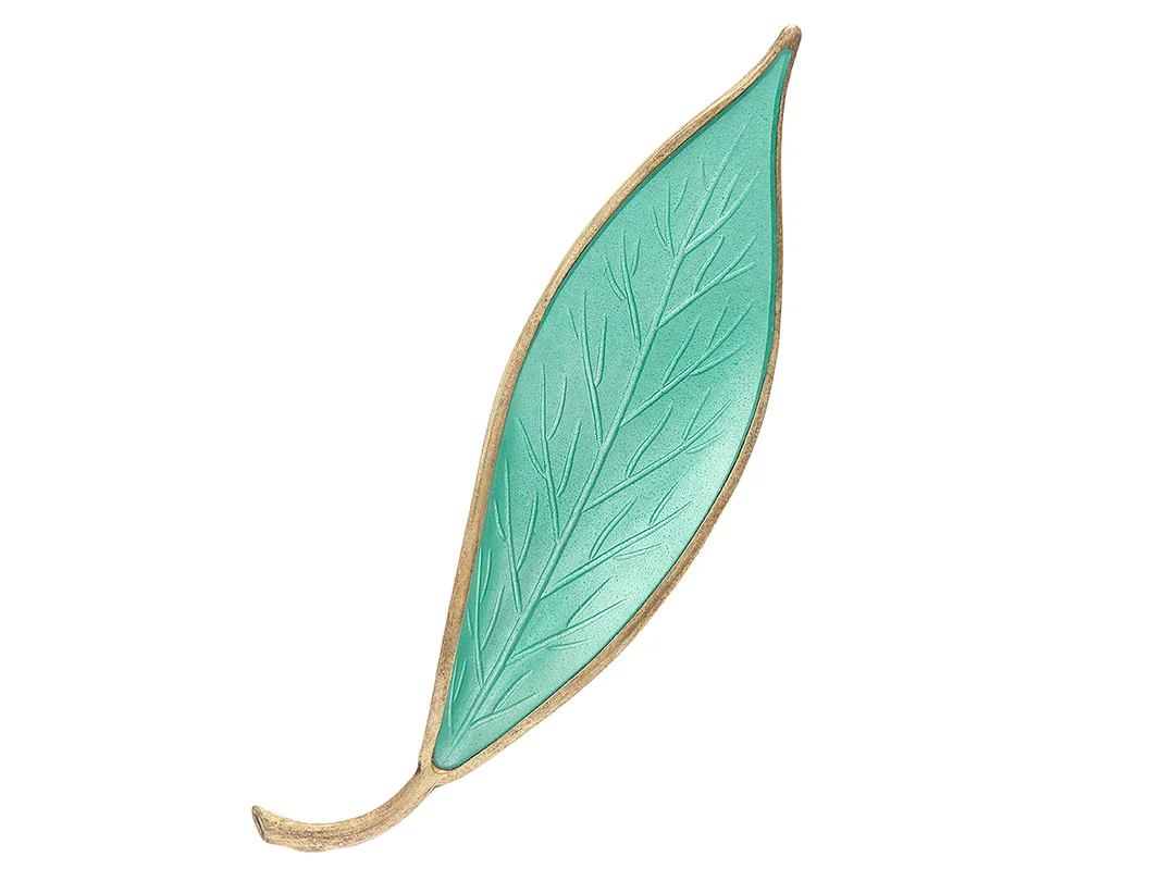 DAVID ANDERSEN, brosch, sterlingsilver, ljusgrön emalj, stl 7,0 x 2,0 cm, vikt 8,0 g. — Smycken/Brosch — Kaplans