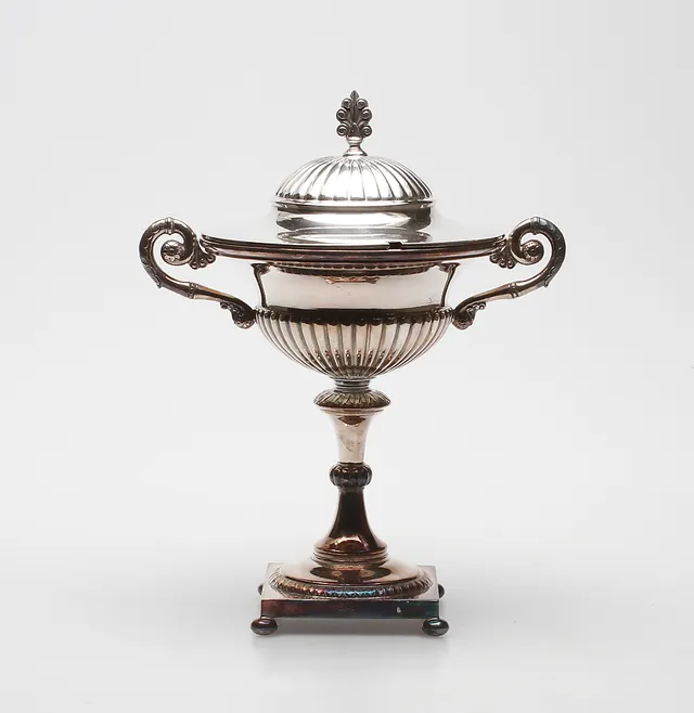 SOCKERSKÅL, nysilver, GAB, Stockholm, 1900-talets första hälft.