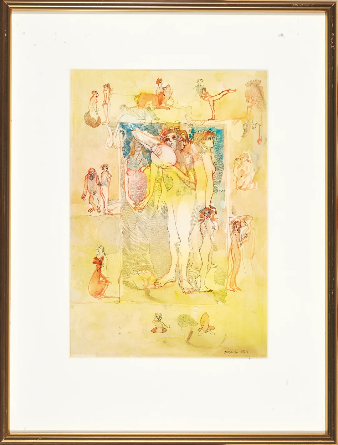 Jørgensen, Knut — Figurkomposisjon, 1983 — Kunst/Øvrig billedkunst — Blomqvist
