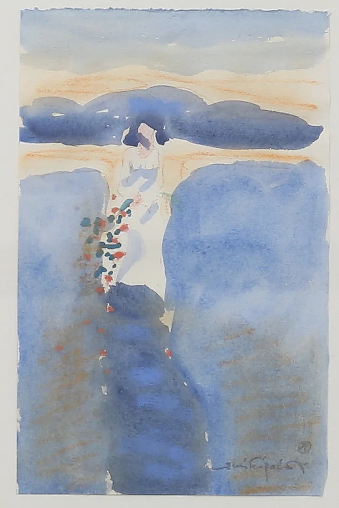 JUSSI TAIPALEENMÄKI. (Finland/Sverige, född 1948) Akvarell, "Sommarkväll", signerad. — Paintings — Auktionshuset Thelin & Johansson