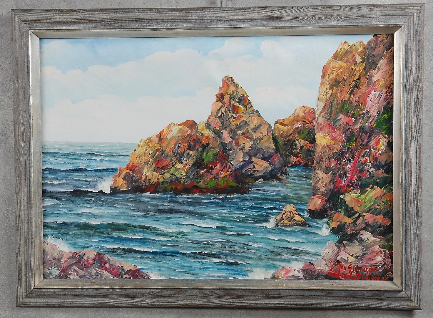 PER GUNNAR LINDSTRÖM. olja på duk, " Kustlandskap ". — Paintings — Auktionsverket Engelholm
