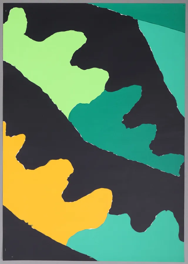 LENNART RODHE. Komposition, färgserigrafi, osignerad.