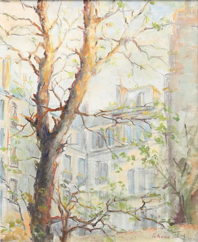 TATIANA KRAUS. "Paris". Olja på duk, signerad och daterad 1981.