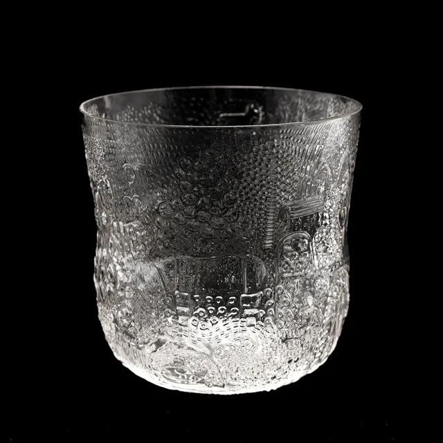 OIVA TOIKKA. "Fauna", skål, formpressat glas.