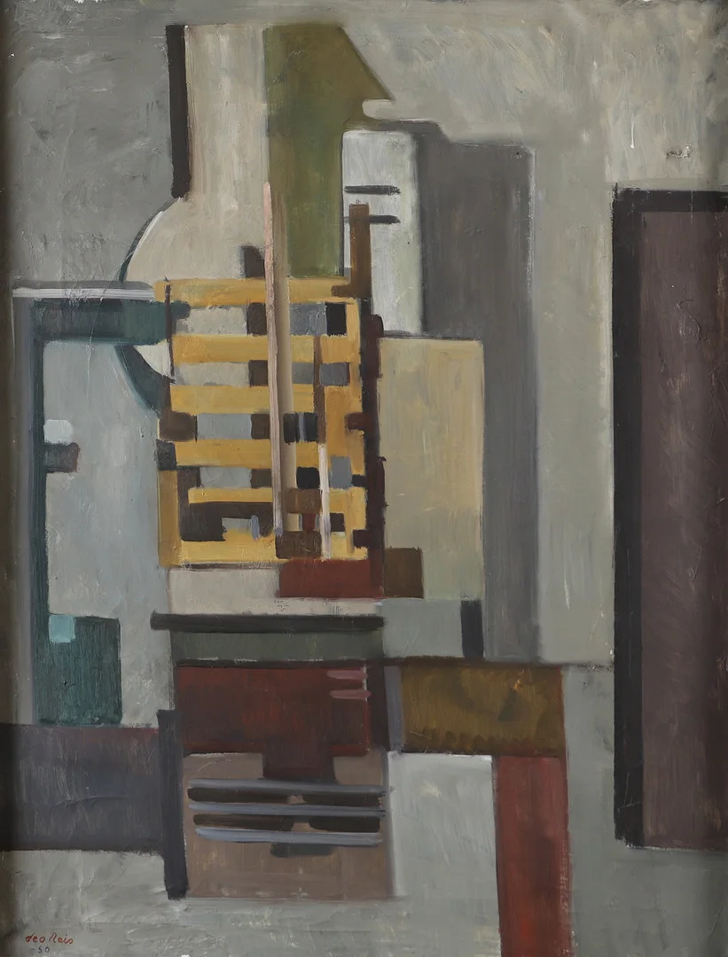 LEO REIS. Komposition, olja på duk, signerad -50. — Paintings — Helsingborgs Auktionskammare