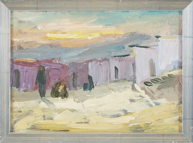 STIG THIDERMAN (1920–1973). Motiv frånEgypten, Assuan, olja på pannå,signerad Thiderman.