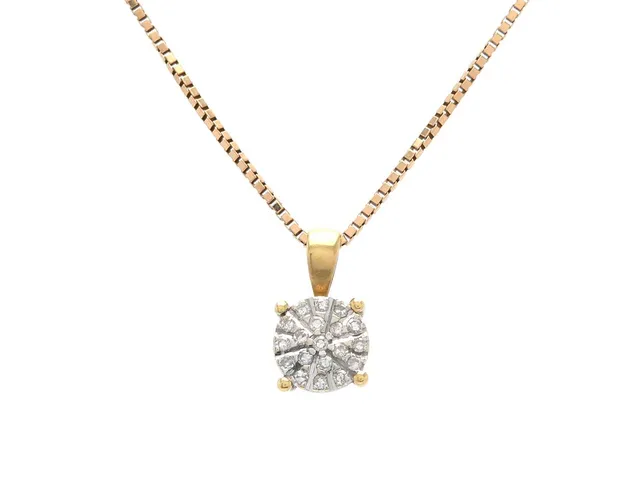 HÄNGE MED KEDJA, 18K guld, 19 åttkantslipade diamanter ca 0,10 ctv ca W/SI, venezia, längd 42 cm, vikt 3,4 g.