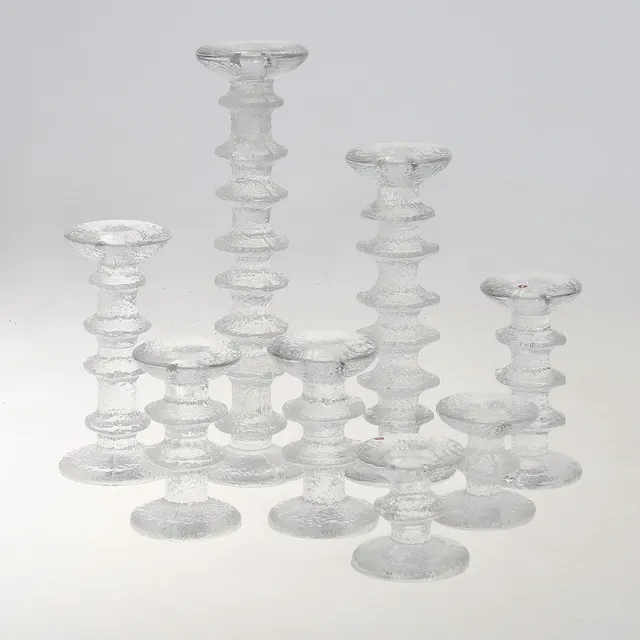 TIMO SARPANEVA. Ljusstakar, 8 st, "Festivo", glas, Iittala, Finland.