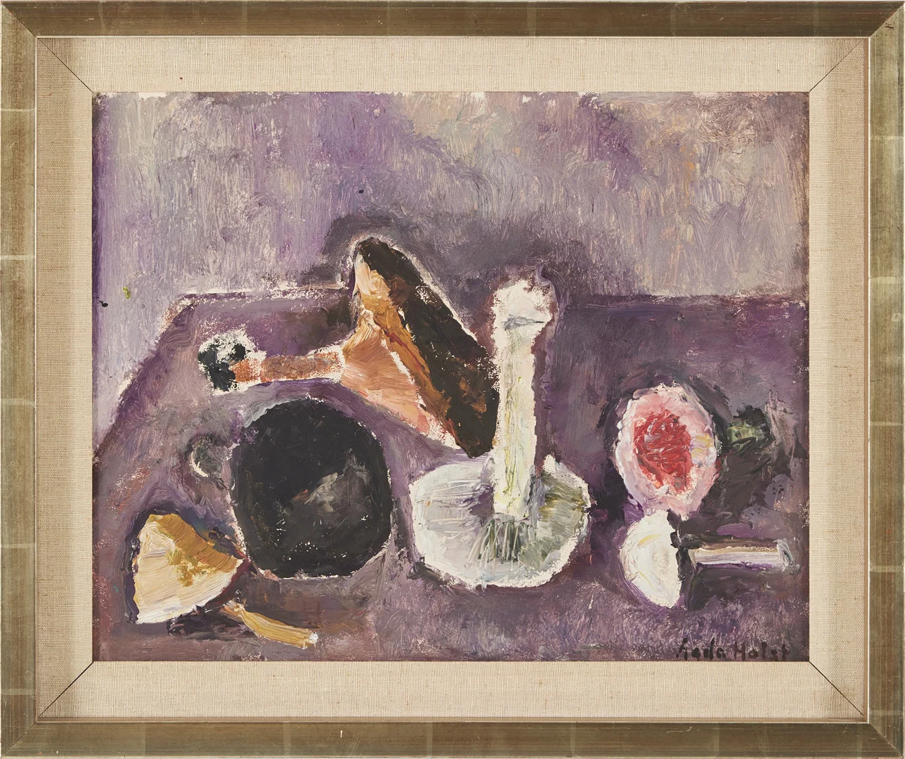 AGDA HOLST. Stilleben, olja på pannå, signerad Agda Holst. — Paintings — Stockholms Auktionsverk Magasin 5