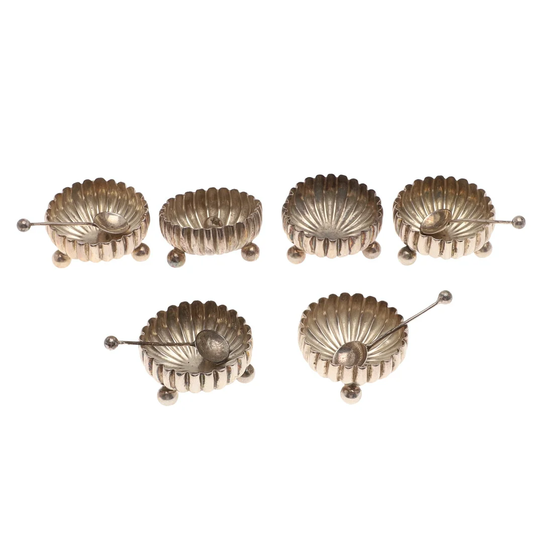 A SET OF SIX VICTORIAN SILVER SALTS. — Silver — Lawrences Auctioneers