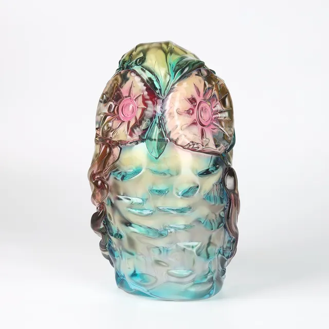 LUDVIG LÖFGREN. Skulptur, glas, "Candy Owl", Kosta Boda, signerad, unikat.
