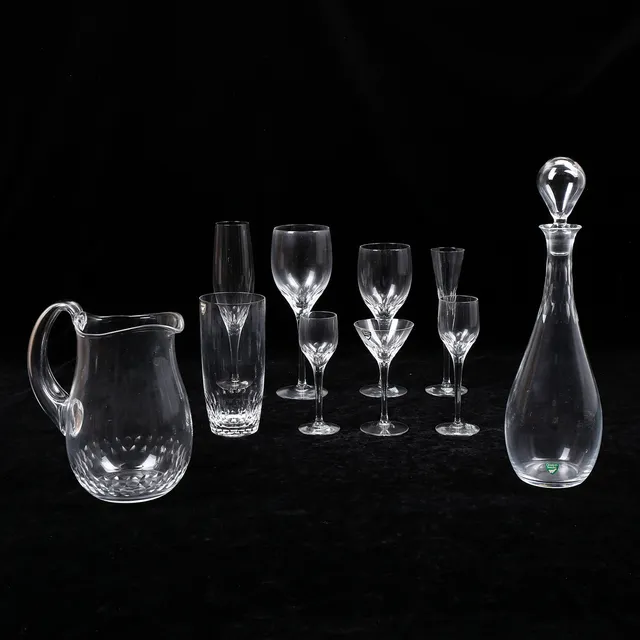 NILS LANDBERG. Glasservis, 95 delar, "Prelude", Orrefors, 1900-talets andra hälft.