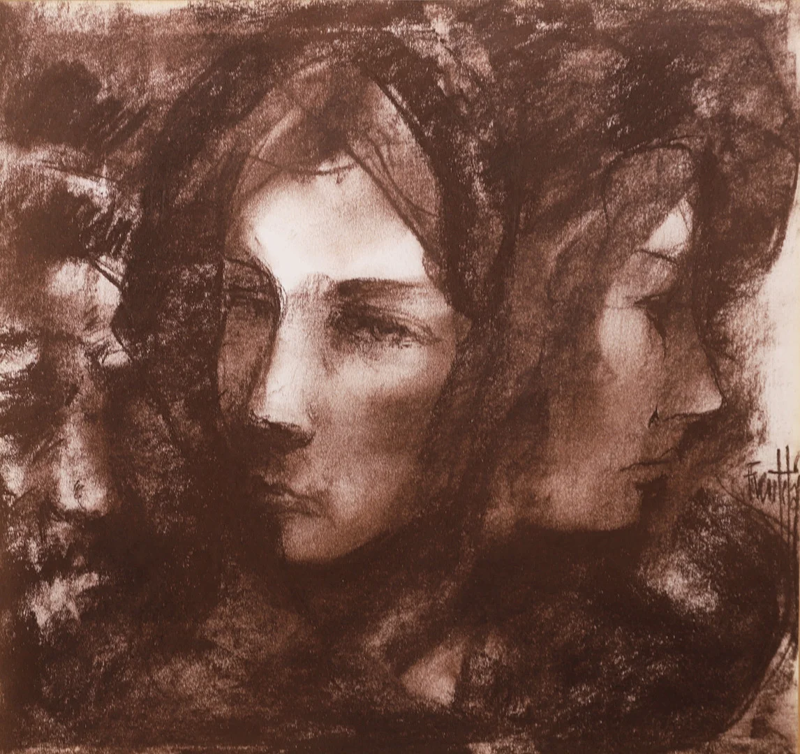 JOSÉ FUENTETAJA FERRERO. RETRATO. DIBUJO AL CARBONCILLO SOBRE PAPEL. — Drawings — Barcelona Auctions