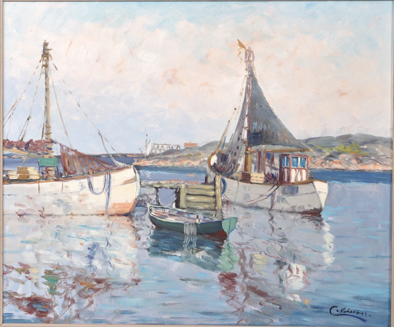 OIDENTIFIERAD KONSTNÄR. Olja på duk, signerad. — Paintings — Auktionsverket Engelholm