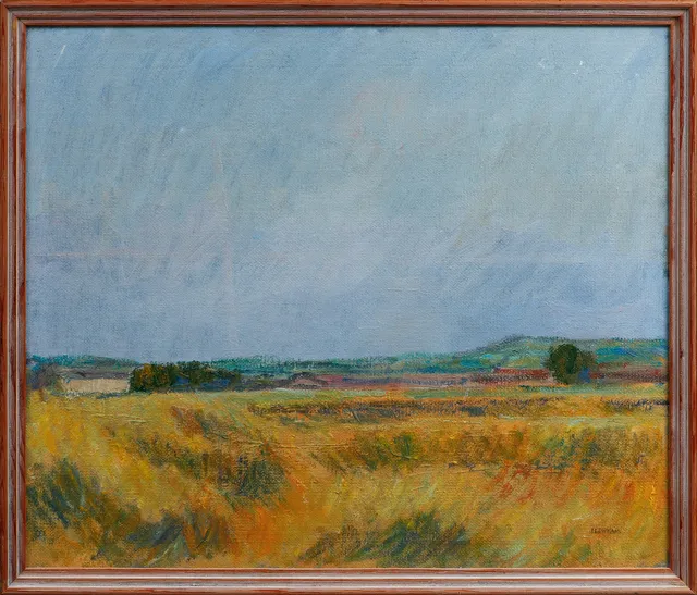SIGGE JERNMARK. Landskap, olja på pannå, signerad.
