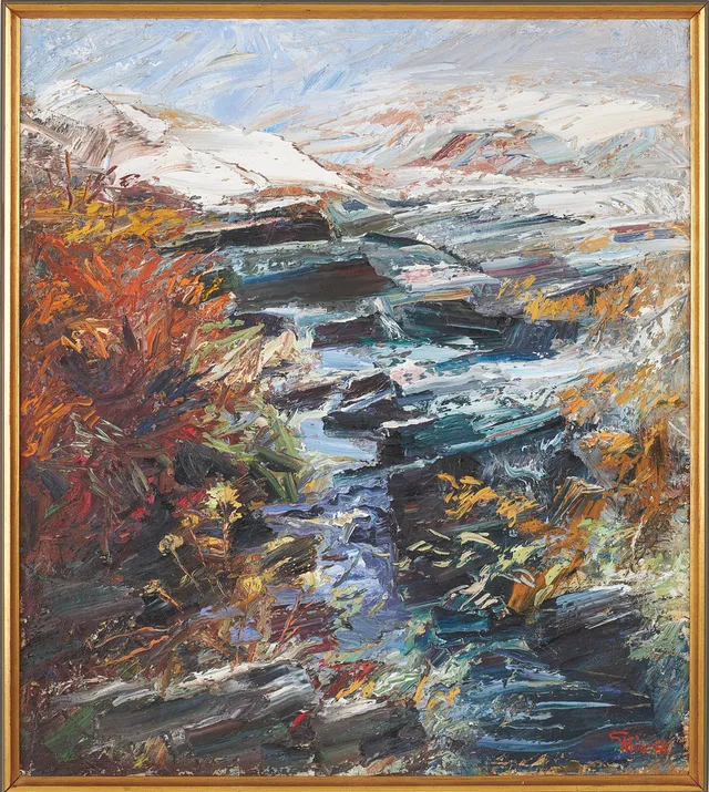 BENGT ELLIS (1923-2007). "Livsäterån", olja på duk, motiv från Funäsdalen, signerad och daterad 768.