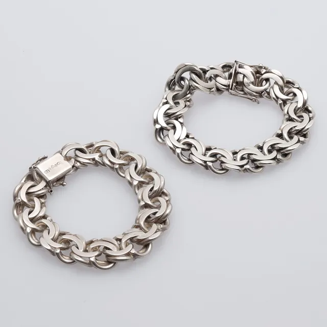 VICTOR JANSON. Armband, 2 st, Bismarck, silver, Lindesberg.