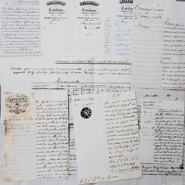 CARLISM: MANRESA AND BAGES REGION, 1839. 9 documents on military operations in the Bages region.