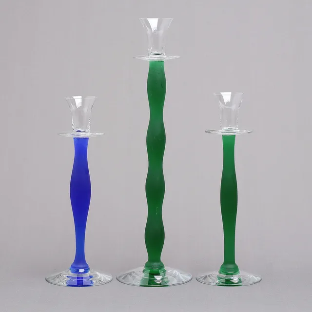 ANNE NILSSON. Ljusstakar, 3 st, glas, "Celeste", Orrefors.