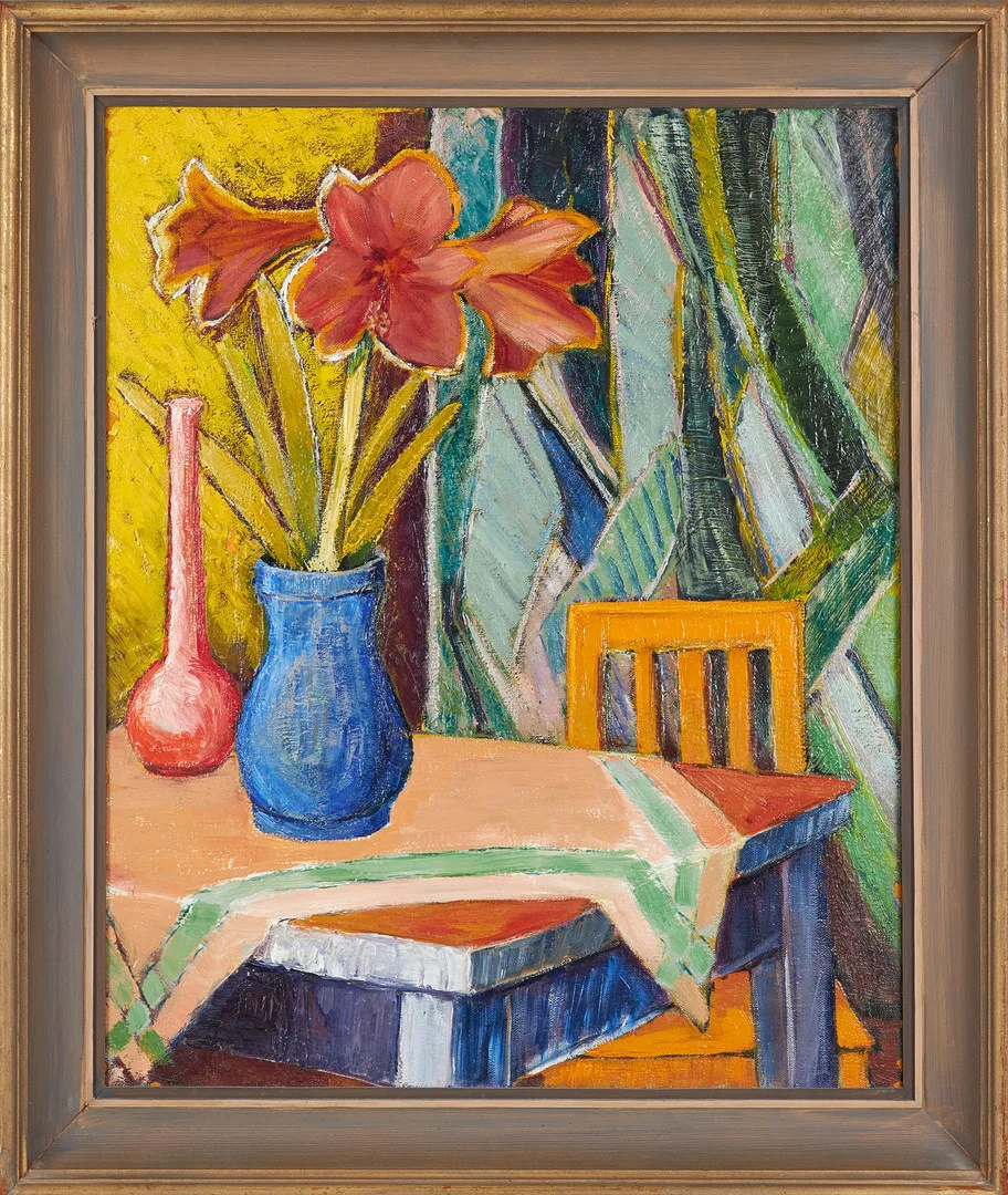 BEDA LÖBERG. Stilleben, olja på duk, tillskriven/signerad á tergo. — Paintings — Stockholms Auktionsverk Sickla
