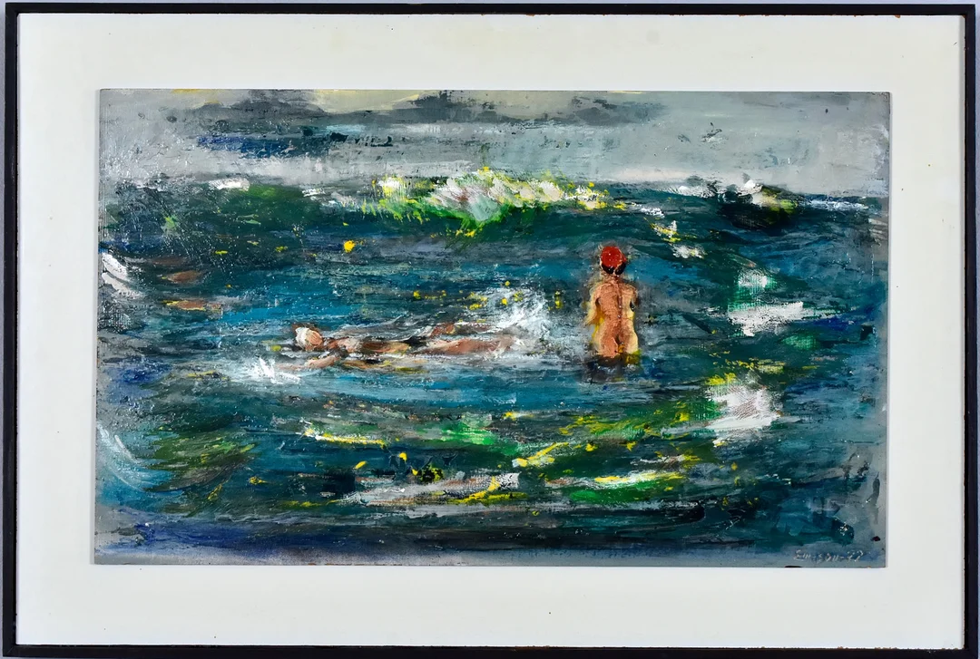 ERIK EMANUELSSON. Olja på pannå. — Paintings — Halmstads Auktionskammare