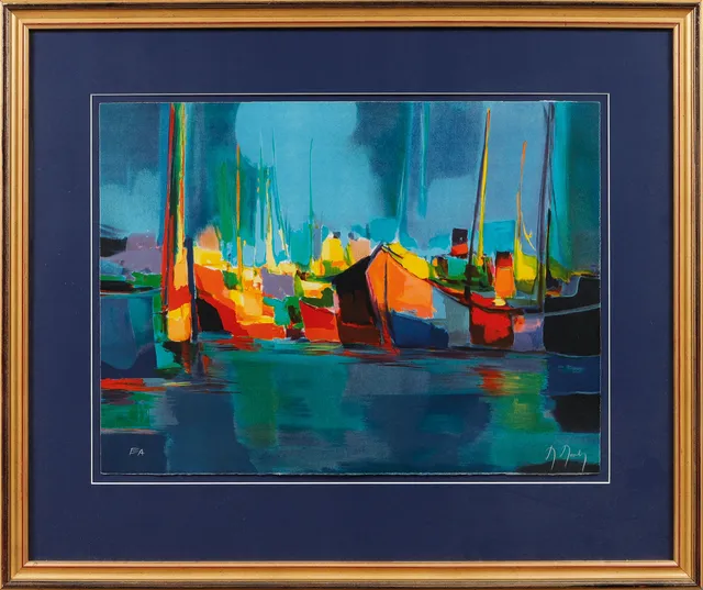 MARCEL MOULY. Färglitografi, signerad, EA.