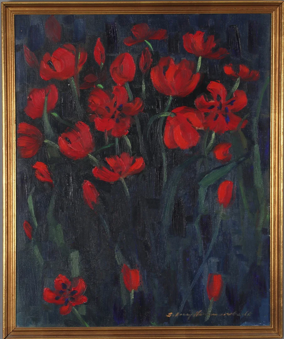 SOLVEIG HAMMARSTEDT. Vallmo, olja på duk, signerad. — Paintings — Stadsauktion Sundsvall