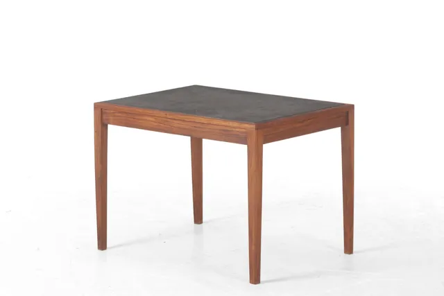 Unknown furniture manufacturer. Coffee table / side table made of rosewood with slate